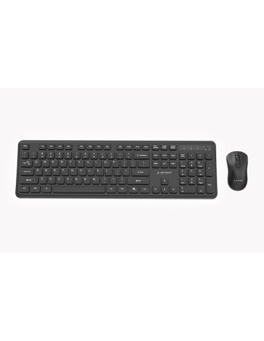 Gembird Bezprzewodowy Zestaw Klawiatury + Mysz Slim Pro Business Na Biurko, Czarny, Układ Us
