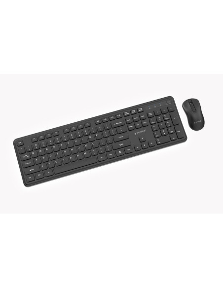 Gembird Bezprzewodowy Zestaw Klawiatury + Mysz Slim Pro Business Na Biurko, Czarny, Układ Us