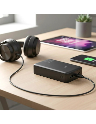 Everactive Powerbank 20 000Mah, 1X Usb, 2X Usb-C, 20W, Qc4+, Wyświetlacz Lcd, Czarny Eb-22Qb