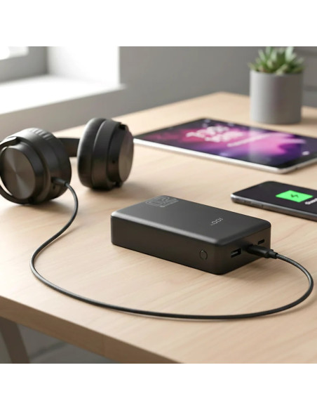Everactive Powerbank 20 000Mah, 1X Usb, 2X Usb-C, 20W, Qc4+, Wyświetlacz Lcd, Czarny Eb-22Qb