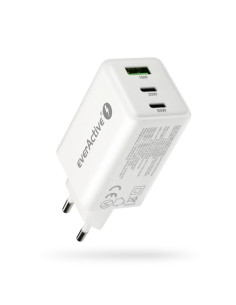 Everactive Ładowarka Sieciowa Gan 1 X Usb, 2 X Usb-C Quick Charge 4+ 65W Biała Sc-655Q