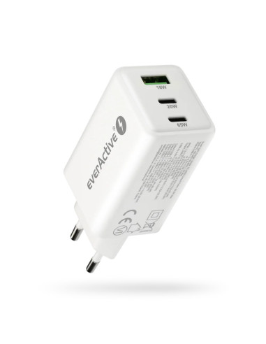 Everactive Ładowarka Sieciowa Gan 1 X Usb, 2 X Usb-C Quick Charge 4+ 65W Biała Sc-655Q