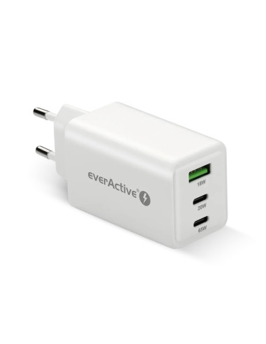 Everactive Ładowarka Sieciowa Gan 1 X Usb, 2 X Usb-C Quick Charge 4+ 65W Biała Sc-655Q