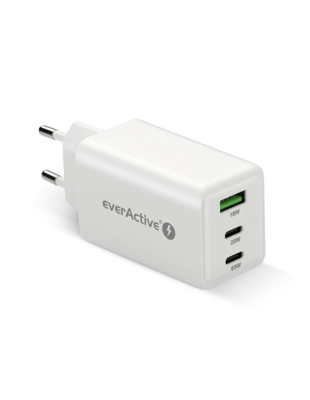 Everactive Ładowarka Sieciowa Gan 1 X Usb, 2 X Usb-C Quick Charge 4+ 65W Biała Sc-655Q