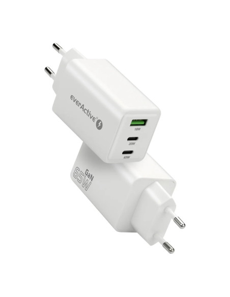 Everactive Ładowarka Sieciowa Gan 1 X Usb, 2 X Usb-C Quick Charge 4+ 65W Biała Sc-655Q