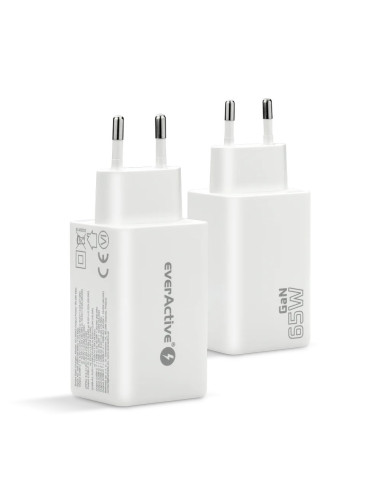Everactive Ładowarka Sieciowa Gan 1 X Usb, 2 X Usb-C Quick Charge 4+ 65W Biała Sc-655Q