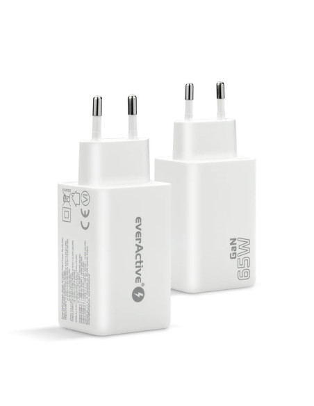 Everactive Ładowarka Sieciowa Gan 1 X Usb, 2 X Usb-C Quick Charge 4+ 65W Biała Sc-655Q