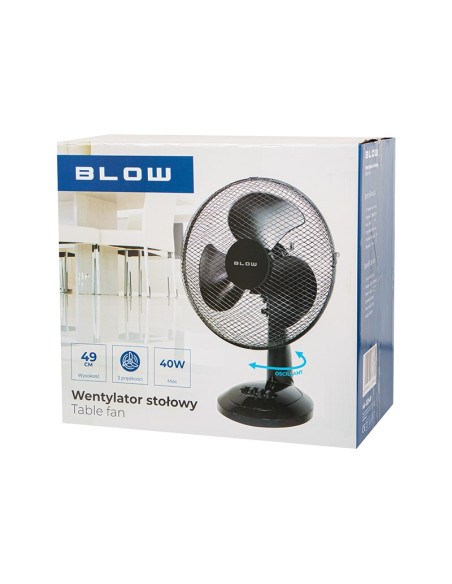 Blow Wentylator Biurkowy 12"/30Cm 40W Czarny