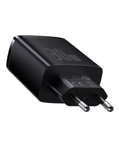 Ładowarka Sieciowa Baseus Compact Quick Charger, 2Xusb, Usb-C, Pd, 3A, 30W (Czarna)