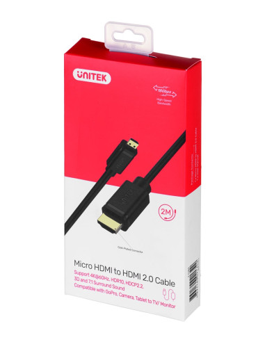 Unitek Kabel Micro Hdmi-Hdmi 2.0,4K60Hz,2M, Y-C182