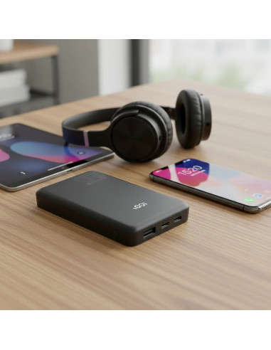 Everactive Powerbank 10 000Mah, 1X Usb, 2X Usb-C, 20W, Qc4+, Wyświetlacz Lcd, Czarny Eb-11Qb
