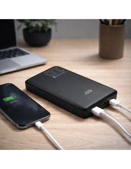 Everactive Powerbank 10 000Mah, 1X Usb, 2X Usb-C, 20W, Qc4+, Wyświetlacz Lcd, Czarny Eb-11Qb