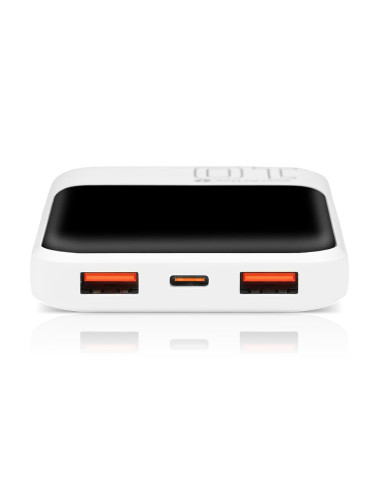 Everactive Powerbank 10 000Mah, 2X Usb, 1X Usb-C 22,5W, Qc4+, Wyświetlacz Lcd, Biały Eb-10Q