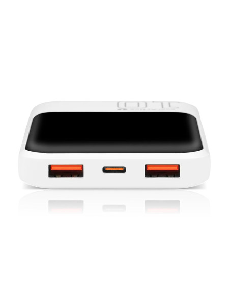 Everactive Powerbank 10 000Mah, 2X Usb, 1X Usb-C 22,5W, Qc4+, Wyświetlacz Lcd, Biały Eb-10Q