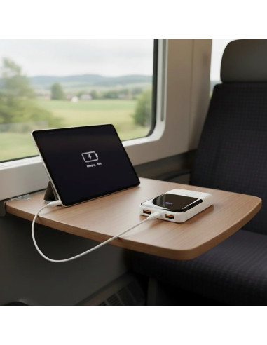 Everactive Powerbank 10 000Mah, 2X Usb, 1X Usb-C 22,5W, Qc4+, Wyświetlacz Lcd, Biały Eb-10Q