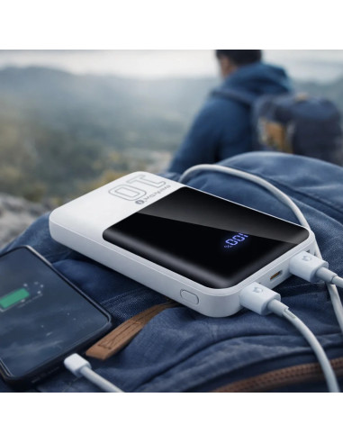 Everactive Powerbank 10 000Mah, 2X Usb, 1X Usb-C 22,5W, Qc4+, Wyświetlacz Lcd, Biały Eb-10Q