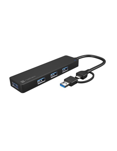 Natec Hub Usb-C 3.0 Mayfly 4-Porty + Adapter Usb-A Nhu-2023