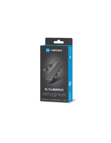 Natec Hub Usb-C 3.0 Mayfly 4-Porty + Adapter Usb-A Nhu-2023
