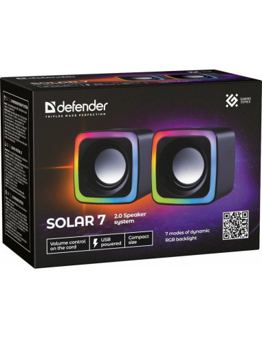 Defender Głośniki Komputerowe Solar 7 2.0 6W Usb 65117