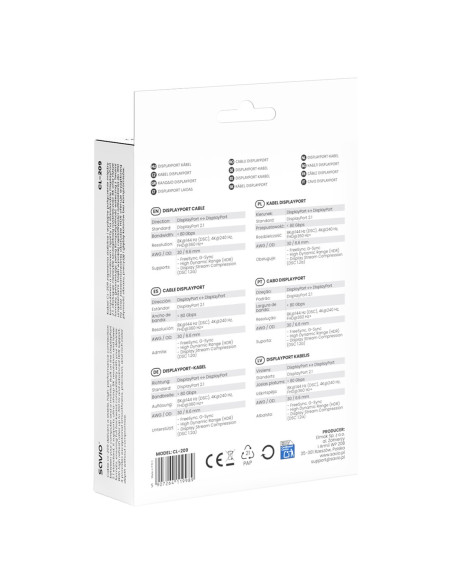 Savio Kabel Displayport 2.1 1M Cl-209