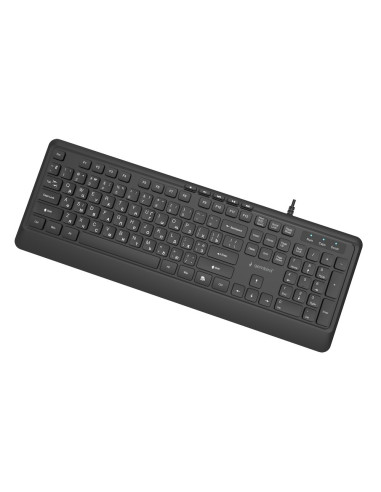 Gembird Przewodowa Klawiatura Multimedialna Slim 5 Klawiszy Hotkeys, Ru Layout, Czarna