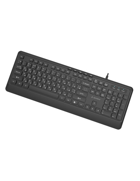 Gembird Przewodowa Klawiatura Multimedialna Slim 5 Klawiszy Hotkeys, Ru Layout, Czarna
