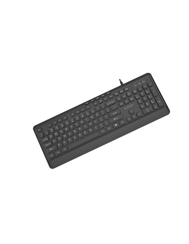 Gembird Klawiatura Przewodowa Multimedialna Slim, Usb 5 Klawiszy Hotkeys, Us Layout, Czarna