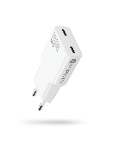 Everactive Ładowarka Sieciowa 2 X Usb-C Quick Charge 4+ 30W Super Slim Biała Sc-385Q