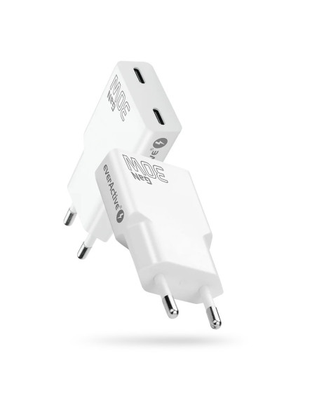 Everactive Ładowarka Sieciowa 2 X Usb-C Quick Charge 4+ 30W Super Slim Biała Sc-385Q