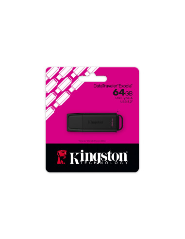 Kingston 64Gb Portable Usb 3.2 Gen 1 Datatraveler Exodia Black
