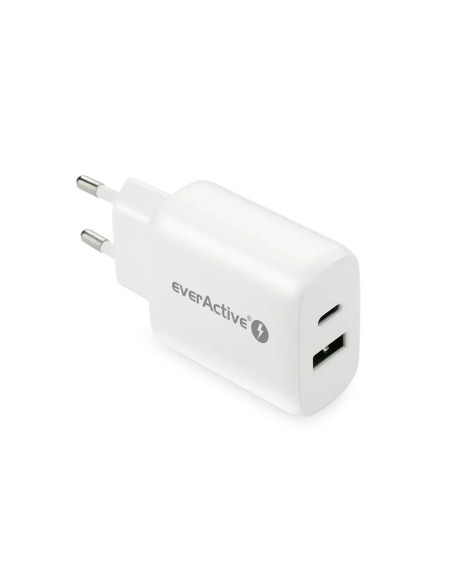 Everactive Ładowarka Sieciowa 1 X Usb Quick Charge 3.0 Oraz 1 X Usb-C Pd Pps 25W Biała Sc-370Q