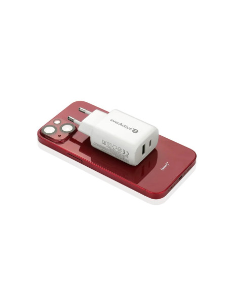 Everactive Ładowarka Sieciowa 1 X Usb Quick Charge 3.0 Oraz 1 X Usb-C Pd Pps 25W Biała Sc-370Q