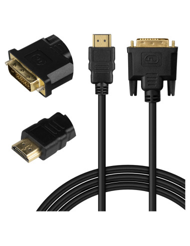 Savio Kabel Hdmi 19Pin Męski - Dvi 18+1 Męski 1,8M Czarny Złote Końcówki Cl-212