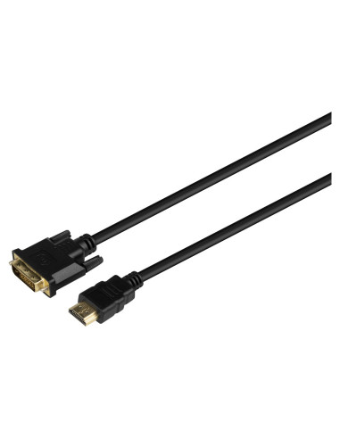 Savio Kabel Hdmi 19Pin Męski - Dvi 18+1 Męski 1,8M Czarny Złote Końcówki Cl-212