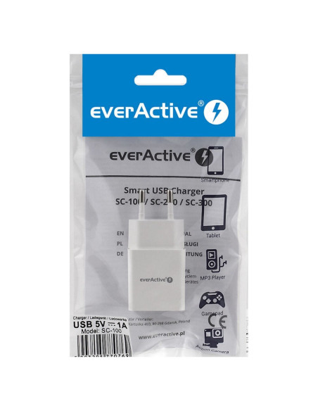 Ładowarka Sieciowa Everactive Sc-100 (Usb  Kolor Biały)