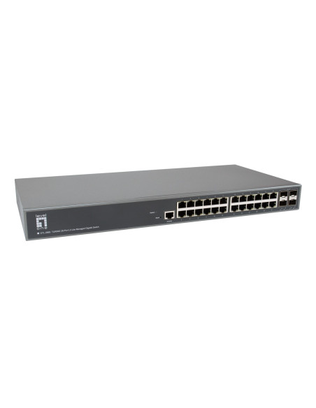 Levelone Gtl-2885 Przełącznik Sieciowy Zarządzany L3 Gigabit Ethernet (10/100/1000) Szary