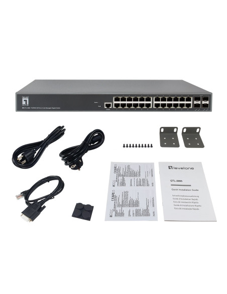Levelone Gtl-2885 Przełącznik Sieciowy Zarządzany L3 Gigabit Ethernet (10/100/1000) Szary