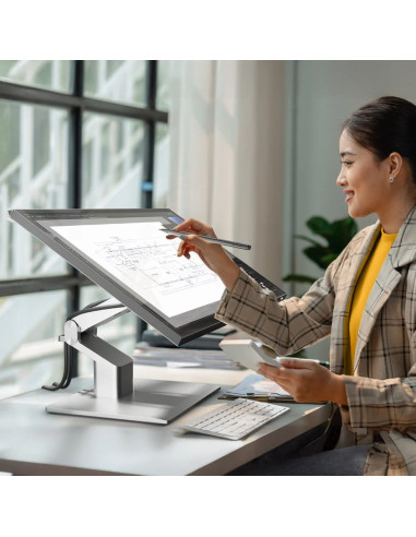 Alogic Clarity Fold Touch Monitor Komputerowy 68,6 Cm (27") 3840 X 2160 Px 4K Ultra Hd Ekran Dotykowy Czarny, Srebrny