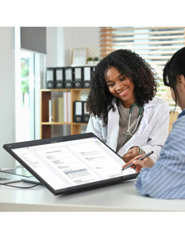 Alogic Clarity Fold Touch Monitor Komputerowy 68,6 Cm (27") 3840 X 2160 Px 4K Ultra Hd Ekran Dotykowy Czarny, Srebrny