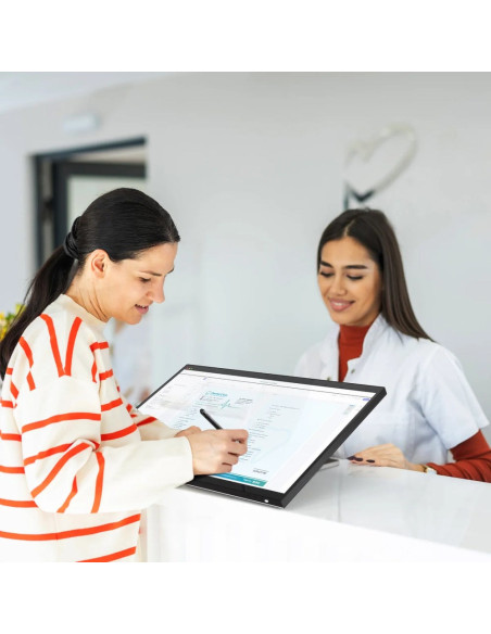 Alogic Clarity Fold Touch Monitor Komputerowy 68,6 Cm (27") 3840 X 2160 Px 4K Ultra Hd Ekran Dotykowy Czarny, Srebrny