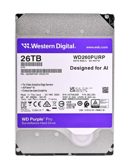 Dysk Hdd Wd Purple Pro Wd260Purp (26 Tb   3.5"  512 Mb  7200 Obr/Min)