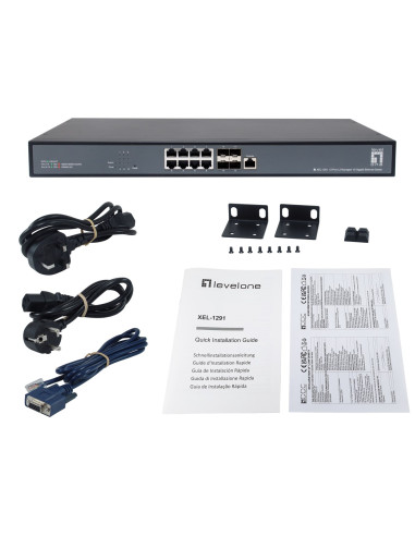 Levelone Xel-1291 Zarządzany L3 10G Ethernet (100/1000/10000) 1U Czarny