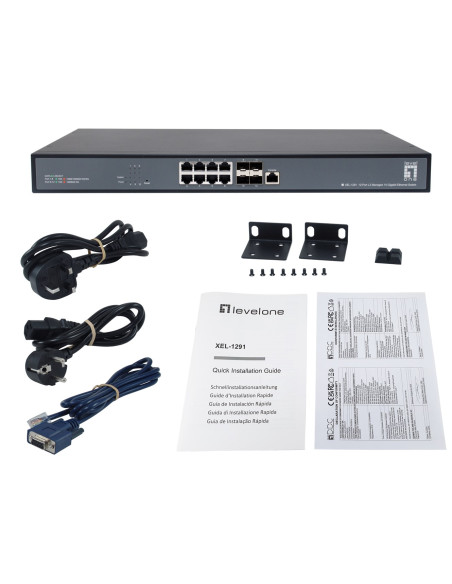 Levelone Xel-1291 Zarządzany L3 10G Ethernet (100/1000/10000) 1U Czarny