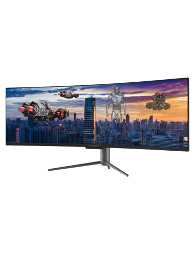 Lc-Power Lc-M49-Dqhd-120-C-Q Monitor Komputerowy 124,5 Cm (49") 5120 X 1440 Px Ultrawide Quad Hd Qled Czarny