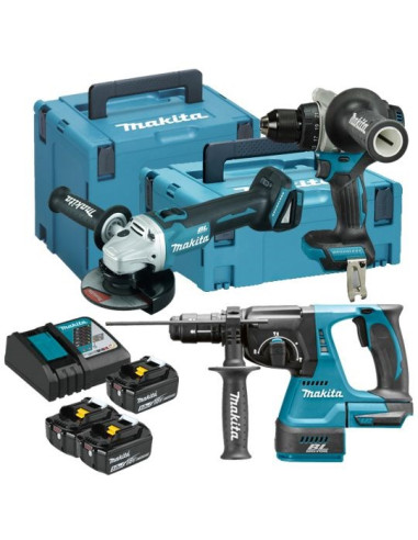 Makita Zestaw Combo 18V Dlx3202Tj (Dhp492, Dga506, Dhr243) 3X5,0Ah 2Xmp