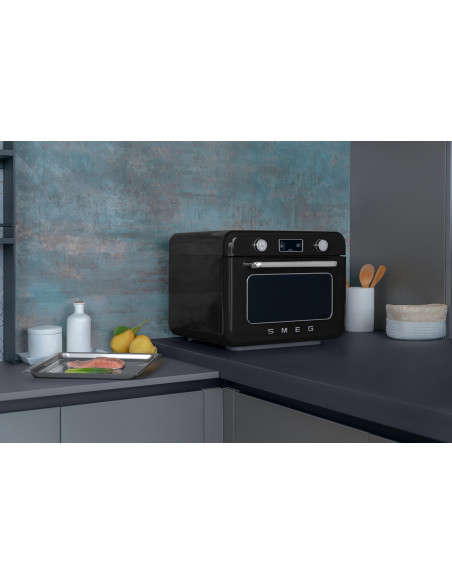 Smeg Cof01Bleu Piec Parowy Mała Czarny Przyciski, Obrotowy