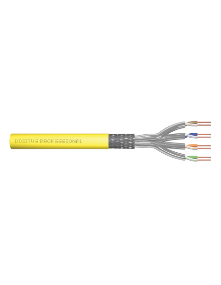 Digitus Kabel Instalacyjny Kat. 7A, S/Ftp, Dca-S1A D1 A1, Awg 23/1, Lsoh, 500M, Żółty, Szpula