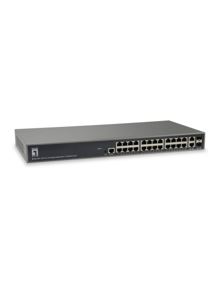 Levelone Gel-2681 Przełącznik Sieciowy Zarządzany L3 Gigabit Ethernet (10/100/1000) Czarny