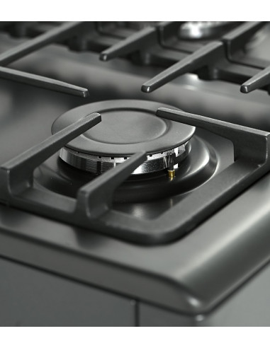 Kuchnia Gazowo-Elektryczna Ravanson Kwge-K90A Cheff Modern Black | 5 Palników + Palnik Wok | Termoobieg | Rożen | Czarny