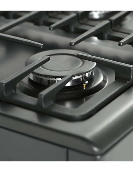 Kuchnia Gazowo-Elektryczna Ravanson Kwge-K90A Cheff Modern Black | 5 Palników + Palnik Wok | Termoobieg | Rożen | Czarny